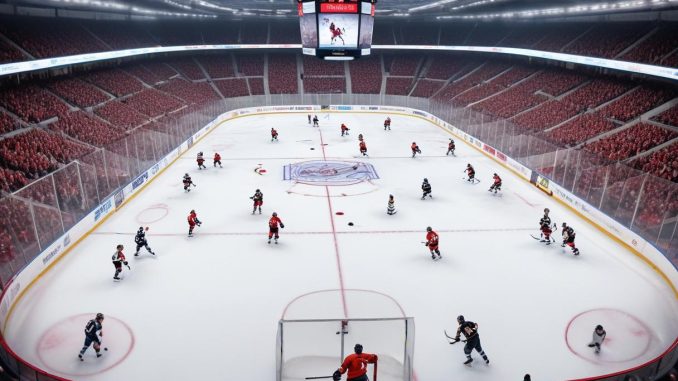 Träningsmatcher i ishockey illustration