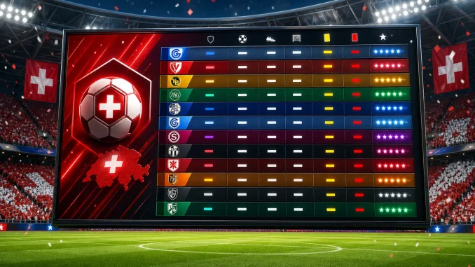 Häng med i poängställningen i schweiziska superligan illustration